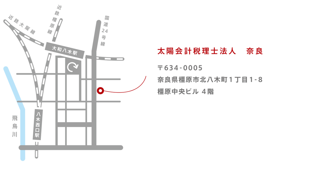 太陽会計税理士法人　奈良の地図